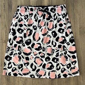 Mod sportswear skirt. Large. Pink/Black/white geometric animal print.